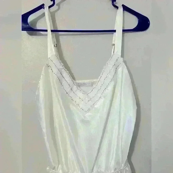 Flora Nikrooz Satin Night Sleepwear Jumper in Ivory Size Medium - Picture 3 of 6